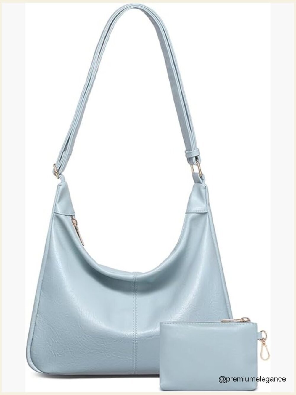 Soft Vegan Leather Slouchy Hobo Bag Crossbody Shoulder Tote with Mini Purse